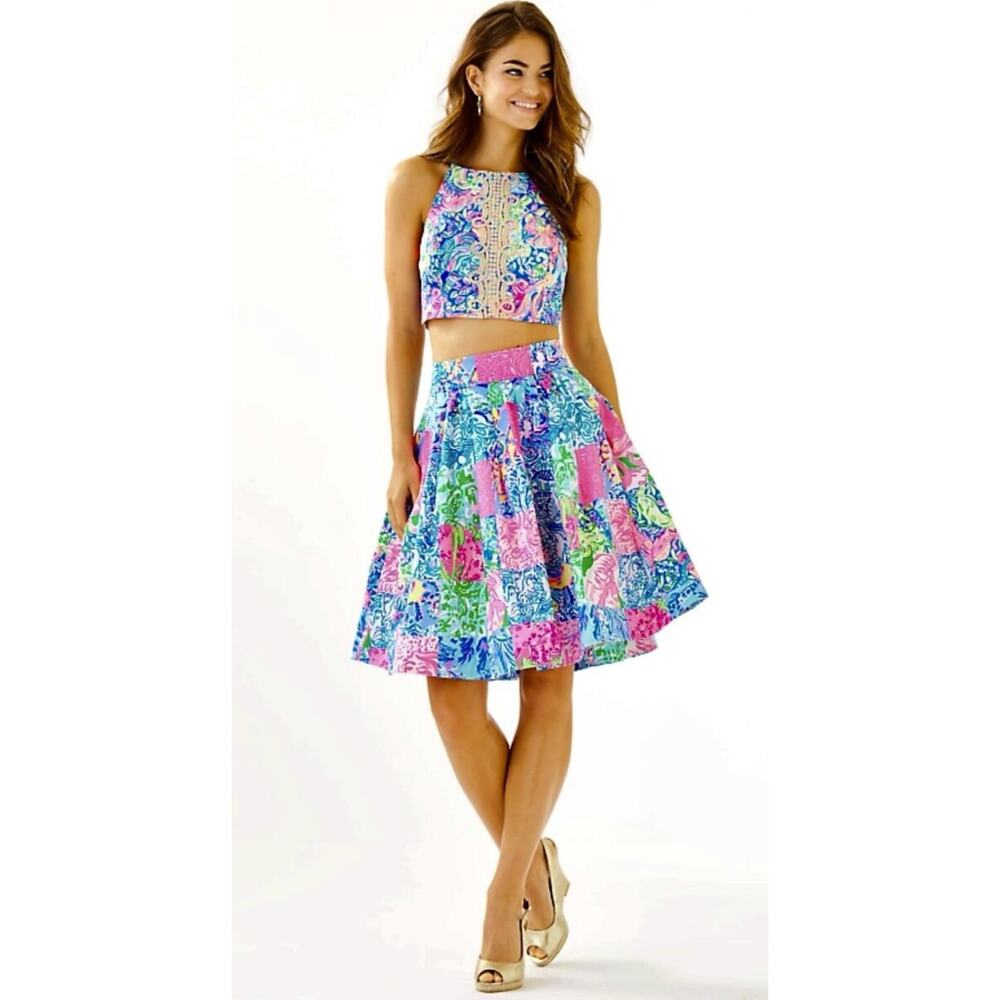 NWT Lilly Pulitzer Navia Set In Pop Up Back Together Again Patch Size 0